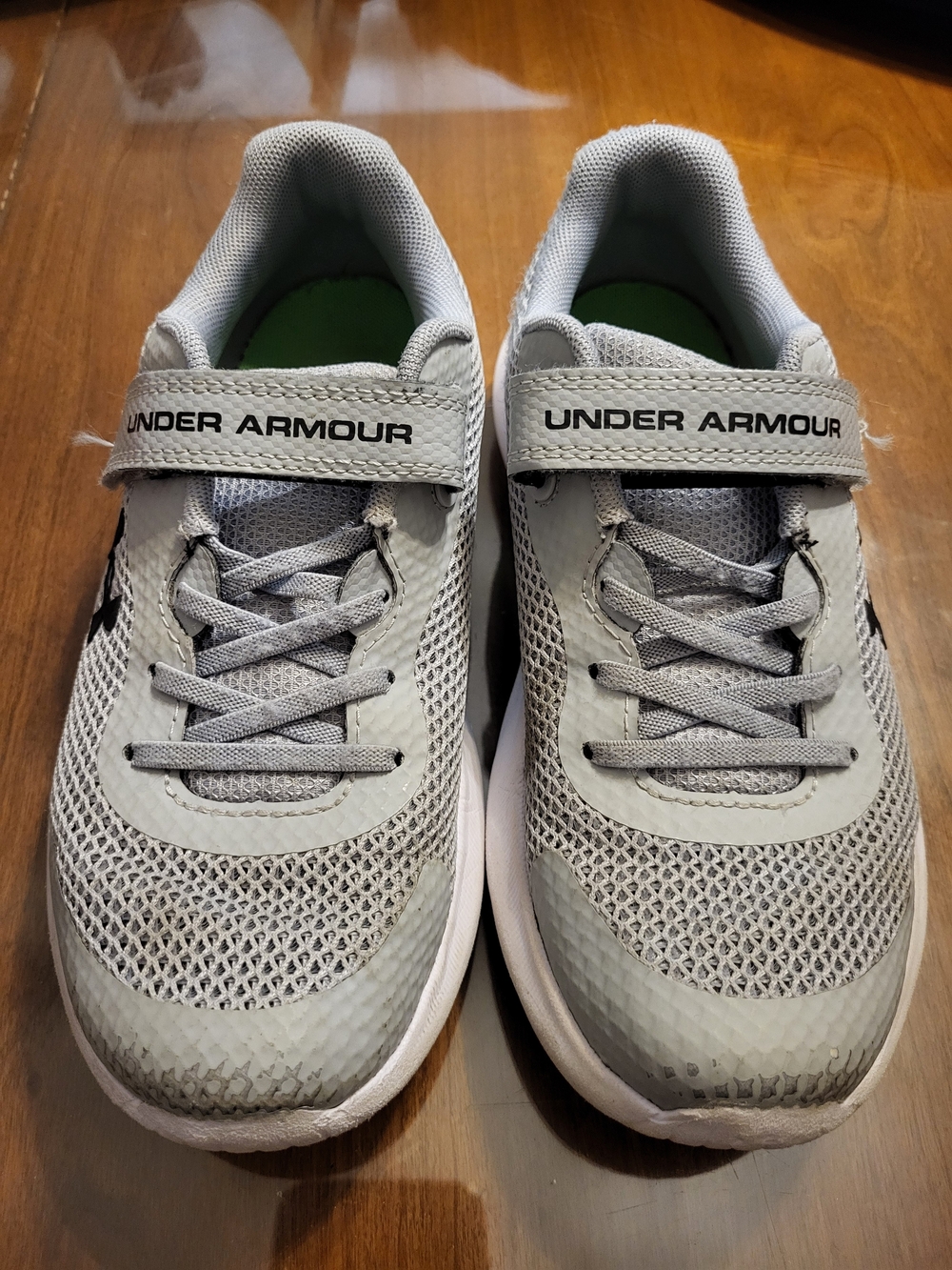 Under Armour Kids Gray Mesh Hook-and-Loop Sneakers